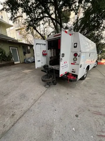 Magnet Plumbing service vehicle on-site for Sewer Line Repair in Key Largo